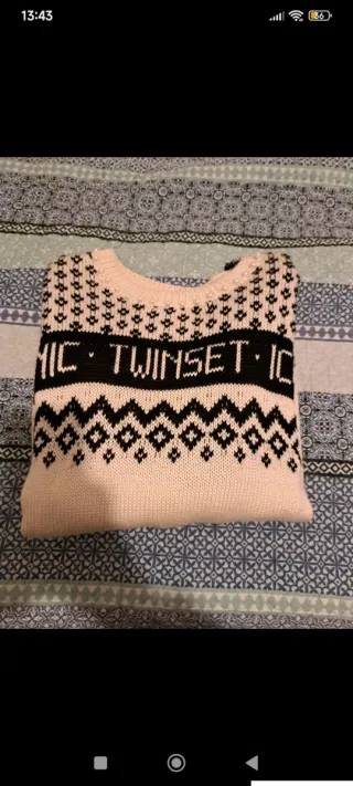 Jersey TWINSET Invierno Beige/Negro