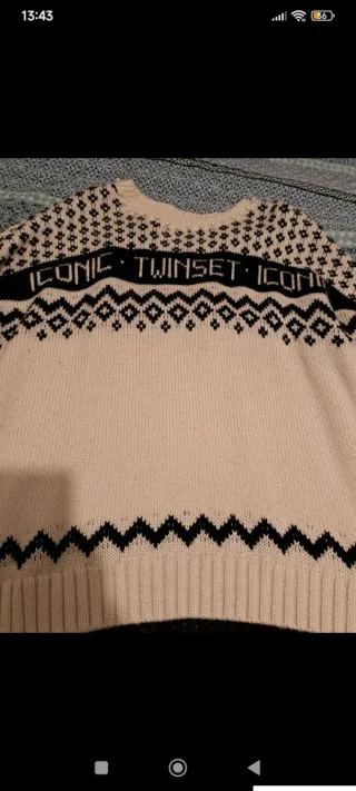 Jersey TWINSET Invierno Beige/Negro