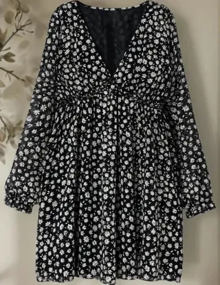 Vestido H&M floral negro talla XS