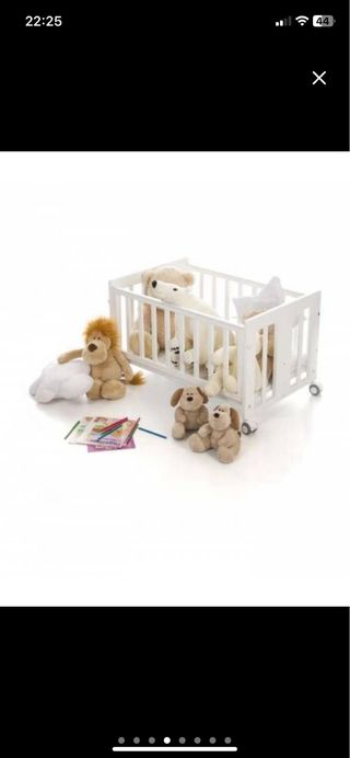 Minicuna colecho blanca con ruedas