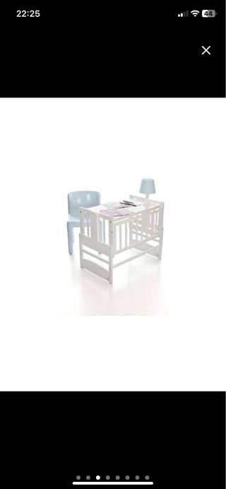 Minicuna colecho blanca con ruedas