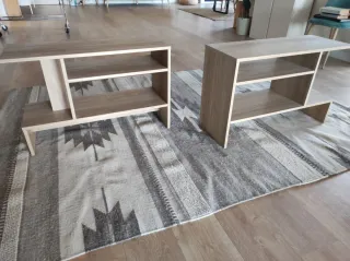 2 Mesas Auxiliares Madera Beige/Marrón