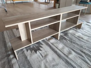 2 Mesas Auxiliares Madera Beige/Marrón