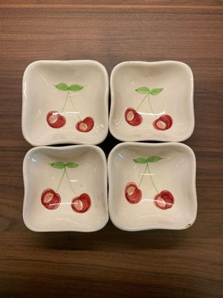 Set 4 cuencos Arcola cerámica cerezas