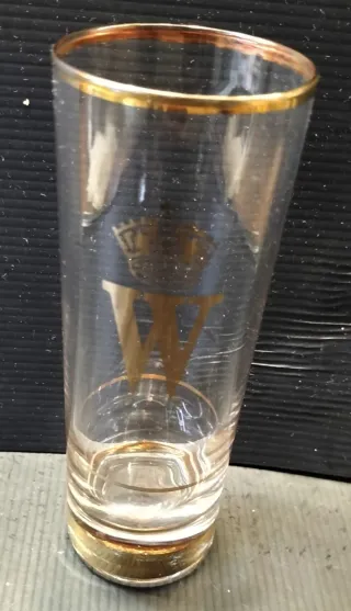 Vasos de tubo vintage con borde dorado