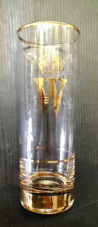 Vasos de tubo vintage con borde dorado