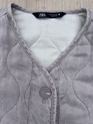 Abrigo Zara Beige Acolchado