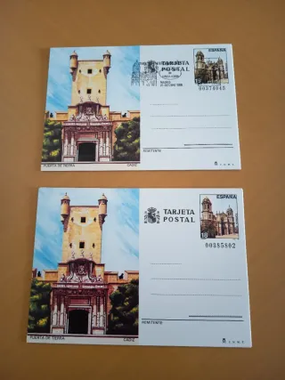 2 Tarjetas Postales España Puerta de Tierra