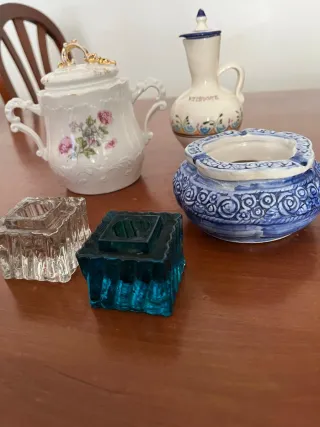 Lote objetos cerámica decorativa,