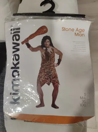 Disfraz Hombre Edad de Piedra Kimokawaii Talla S