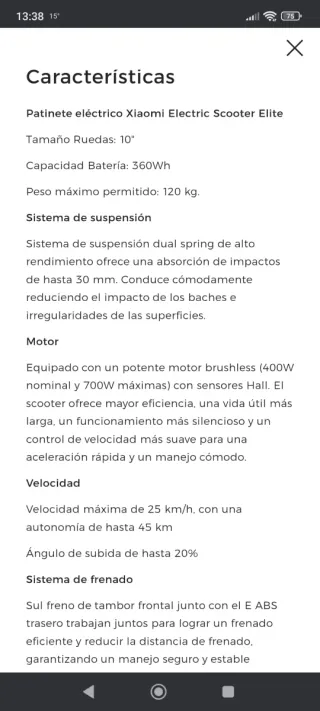 Patinete Eléctrico Xiaomi 5 Meses Uso