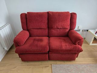 Sofá relax 2 plazas tela rojo