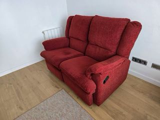 Sofá relax 2 plazas tela rojo