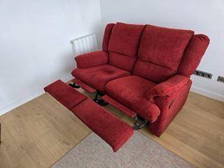 Sofá relax 2 plazas tela rojo