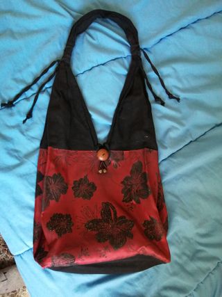 Bolso de tela estampado floral