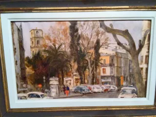 Cuadro Zoltan Poharnok Óleo Paisaje Urbano