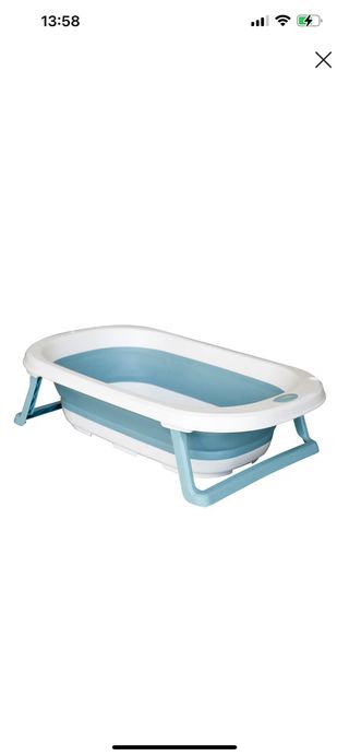 Bañera Plegable Bebé Azul y Blanca