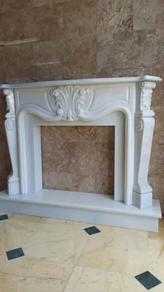 Chimenea Mármol Blanco Macael 1 Calidad
