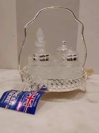 Juego Condimentos Plata Inglesa Vintage