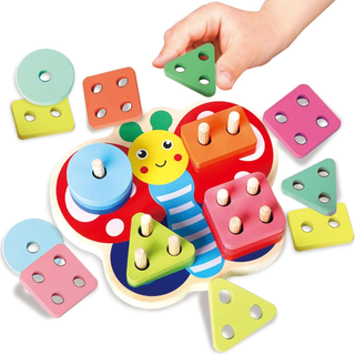 Juego Encastre Mariposa Montessori Madera