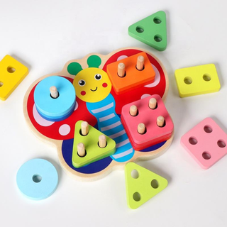 Juego Encastre Mariposa Montessori Madera