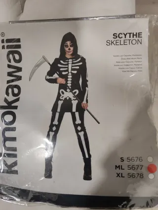 Disfraz Kimokawaii Esqueleto con Guadaña