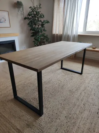 Mesa comedor madera y metal