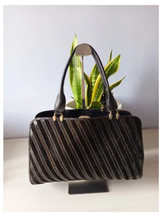 Borsetta vintage pelle e camoscio