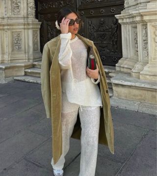 Abrigo verde de terciopelo, Zara talla XS