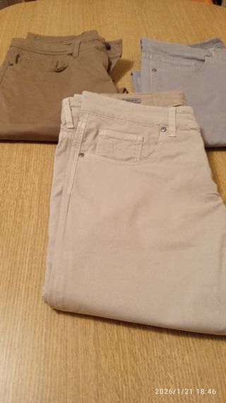 7 Pantalones largos hombre talla 42 varios colores