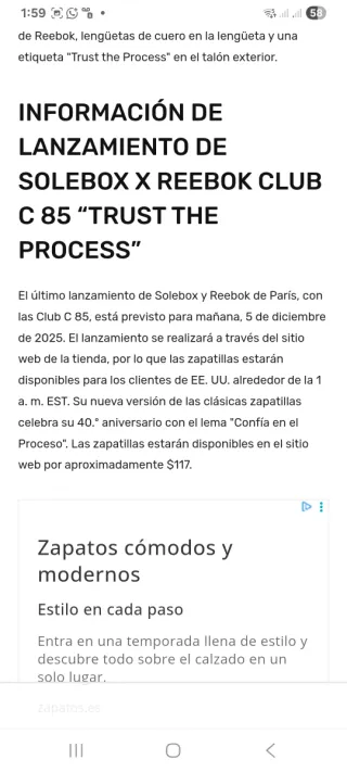 Reebok Club C 85 Beige/Blanco Talla 42