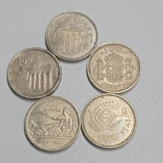 Lote 12 monedas 100 pesetas España