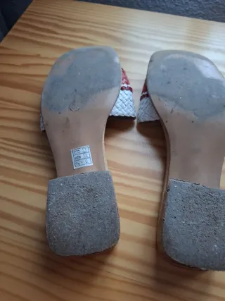 Sandalias piel tacon bajo tira trenzada n° 37