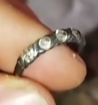 Anillo plata antiguo 5 piedras