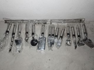 Set Utensilios Cocina Acero Inoxidable cn colgador