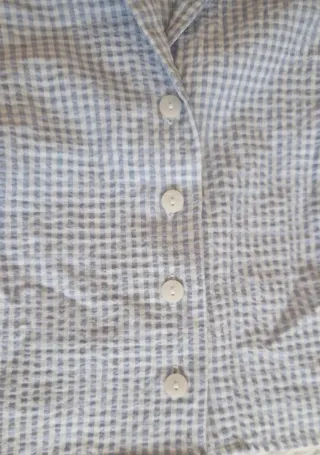 Camisa Bershka cuadros azul y blanco Talla XS