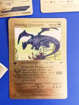 Set 9 Carte Pokémon Oro Foil Fan Art PVC,nuove