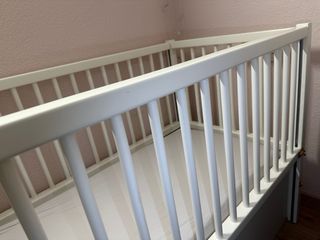 Cuna blanca de madera maciza