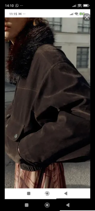 Cazadora Zara ante con cuello pelo