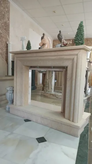 Chimenea de mármol amarillo fosil