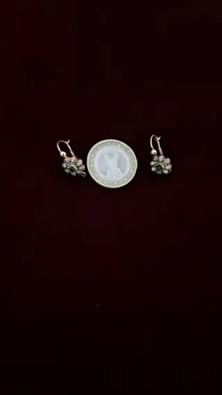 Pendientes Oro Isabelinos Perlas, xix."Dormilonas"