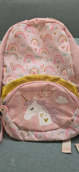 Lote 3 mochilas y neceser niña unicornio