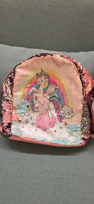 Lote 3 mochilas y neceser niña unicornio