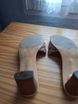 Sandalias de piel trenzada tacón 37