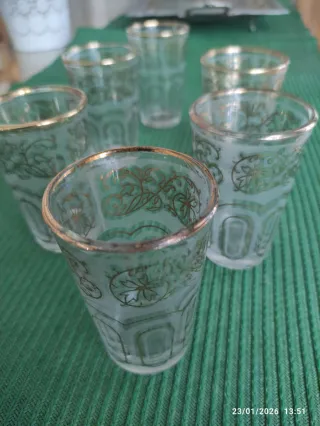 6 Vasos Te Marroquíes Dorados