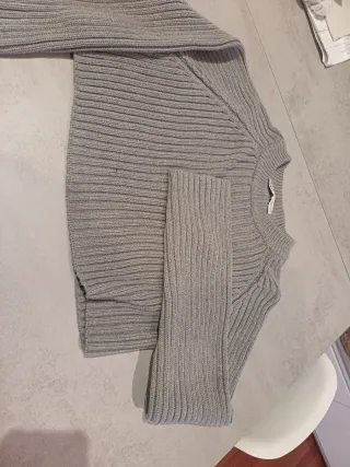 Jersey gris de punto crop top