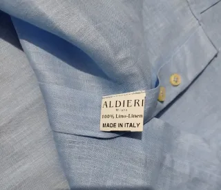 Camicia uomo in lino azzurra