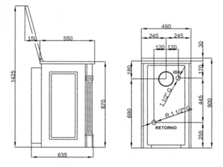 Caldera calefactora/Cocina Hergom L 05 Leña/Carbón