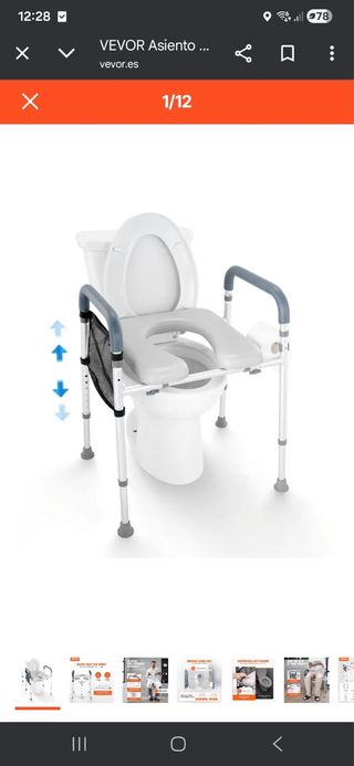 Asiento elevador para inodoro