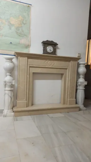 Chimenea Mármol Crema Marfil